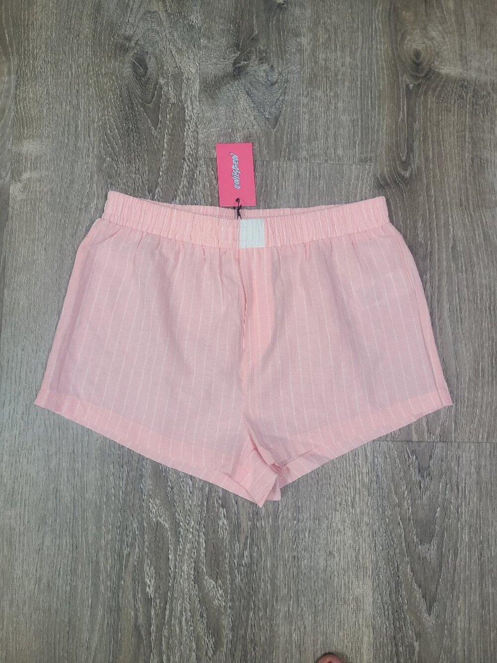 NWT Edikted Pink White Striped Boxer Lounge Shorts - Size Small S
